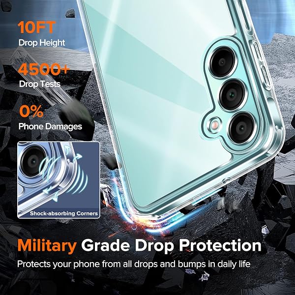 ivoler Coque pour Samsung Galaxy A16 4G/5G, avec 2 Films de Protection en Verre Trempé, Protection de l'objectif améliorée, Étui Transparent Antichoc Mince, Clair - 4
