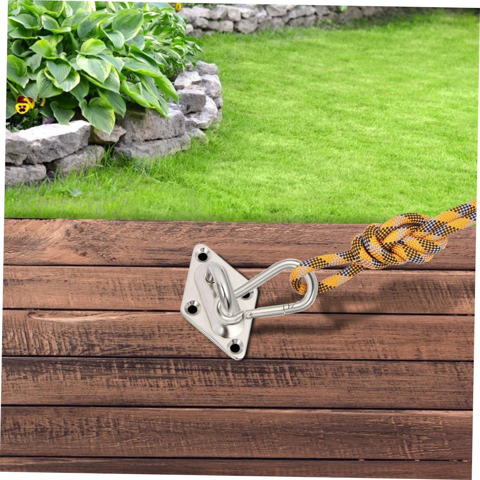 GALPADA Kit de Fixation Voile Ombrage en Acier Inoxydable Argenté, Accessoires Pratiques pour Auvent, pour Camping Protection Le Vent