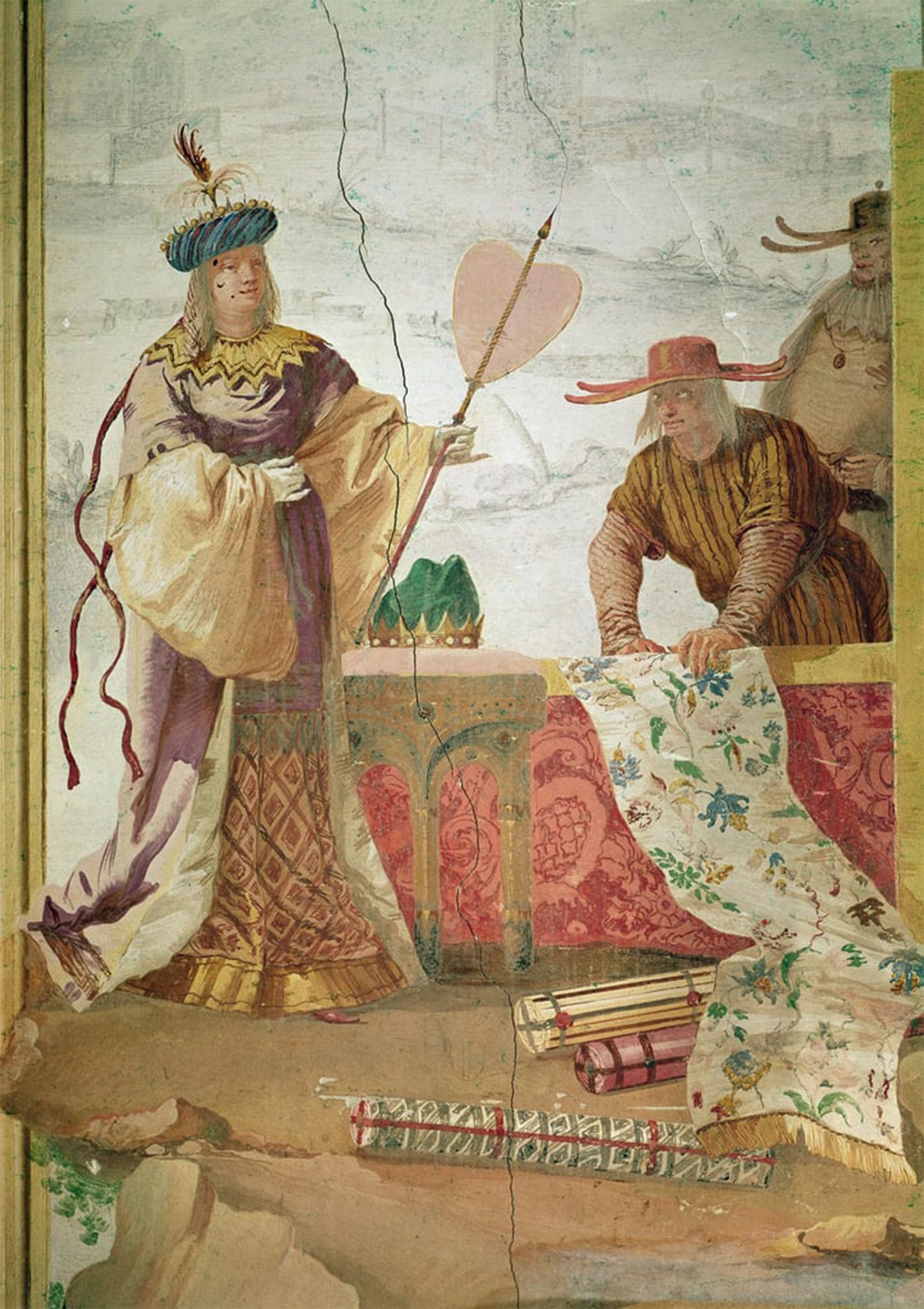 POSTERIIk Vintage Art Print Images Pictures Print the Chinese Fabric Seller by Domenico Tiepolo Modern Colour Posters for Office Home Decor 60x90cm