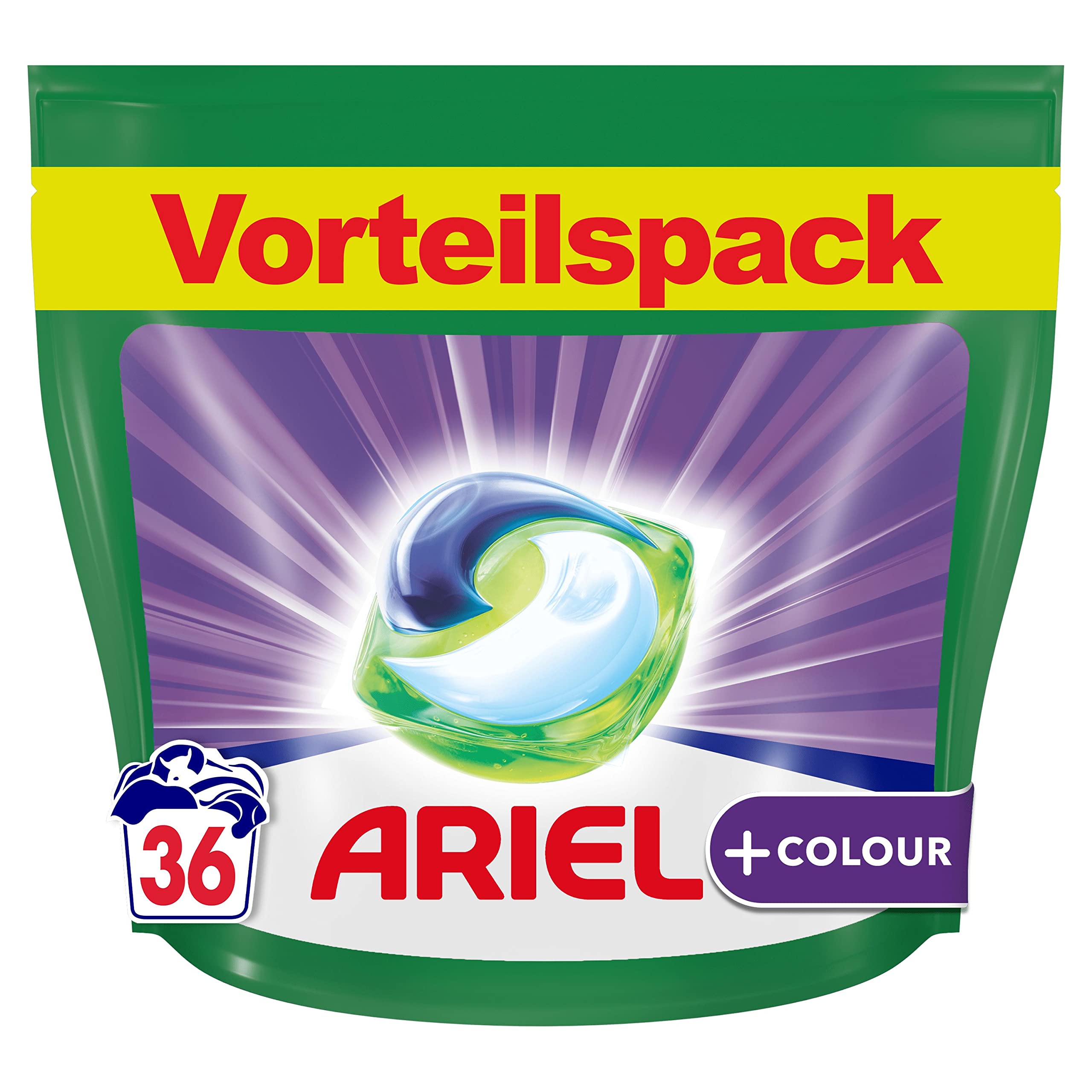 Ariel All-in-1 PODS Kapsułki do Prania, 108 Prań (3 x 36 Kapsułki), Color+, Wyjątkowa Skuteczność Usuwania Plam Nawet w Niższych Temperaturach i Świeży Zapach Czystych Ubrań