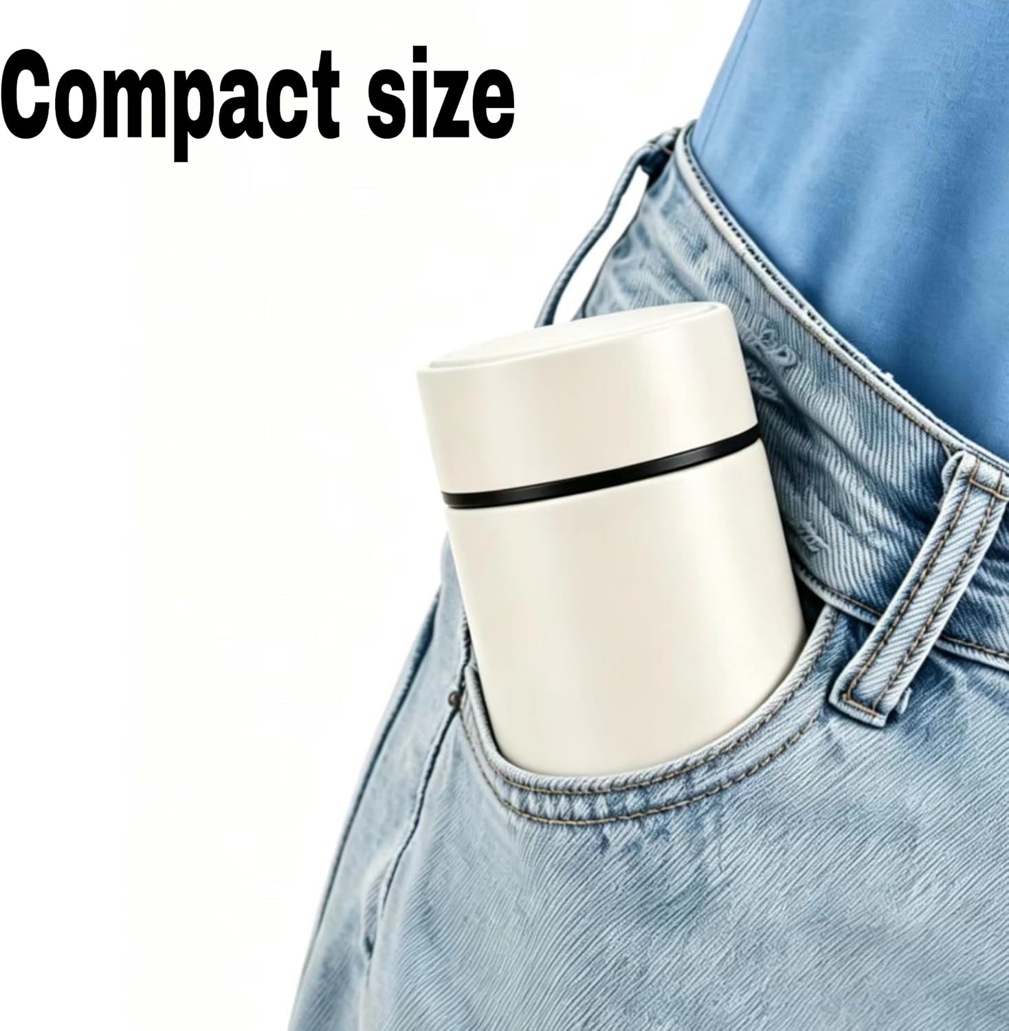 Mini Insulated Flask,Small Water Bottle 6.8oz, Pocket Size Portable Leak Proof Thermal Cup for Women Girls Outdoor,Travel Tumbler forTravel Coffee Tea Drinks(White) image 4