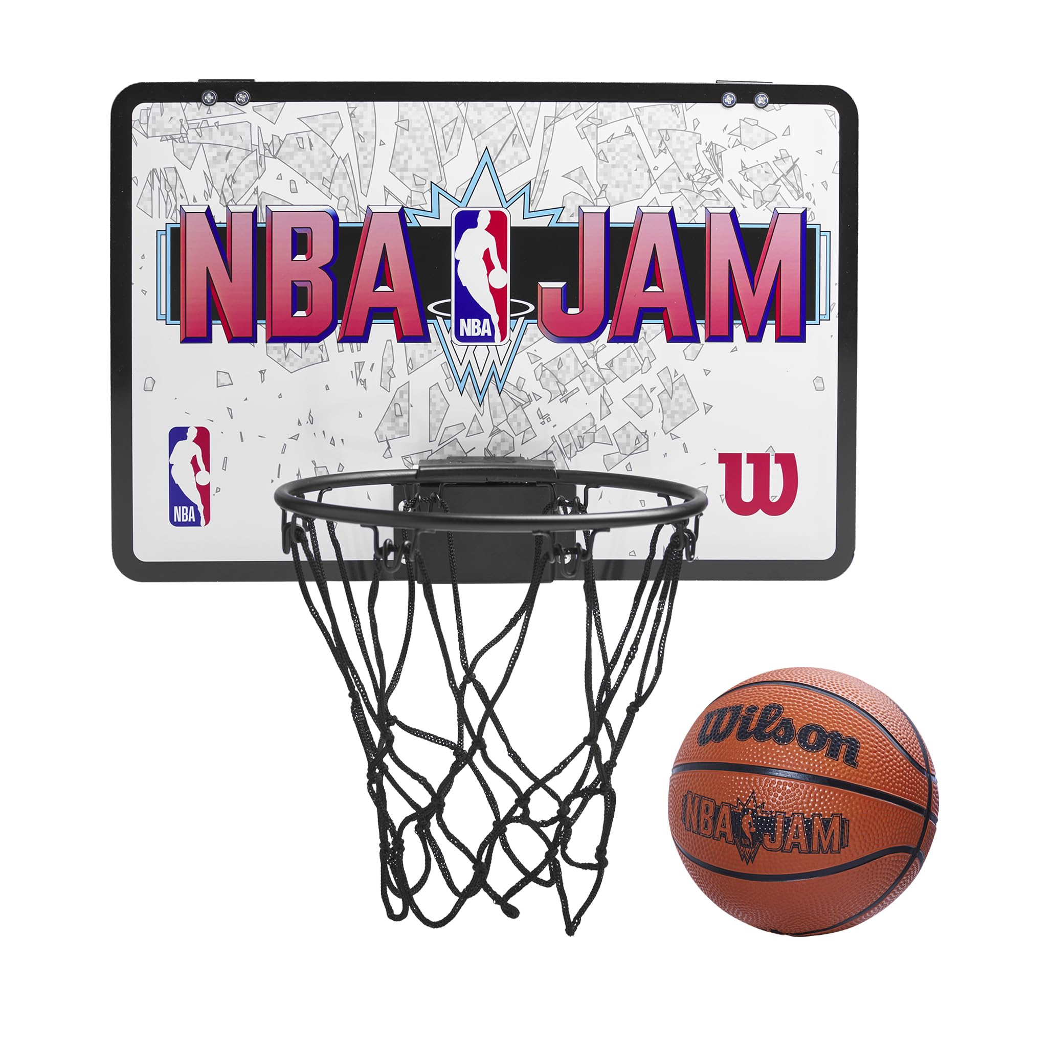 Wilson NBA Jam Mini-Basketballkorb, Inkl. Basketball und Stickerbogen