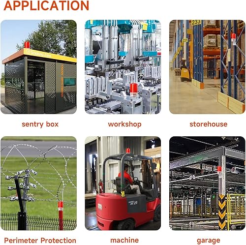 Miniatura 7 de YASONG LTE-1101MJ - Luz de advertencia giratoria con zumbador de 90 dB, AC110V-120V, luces de alarma de baliza industrial, sirena de seguridad de