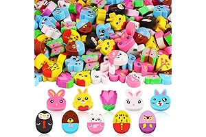 Bulk Mini Easter Pencil Erasers for Kids - 240 Pcs Holiday Novelties