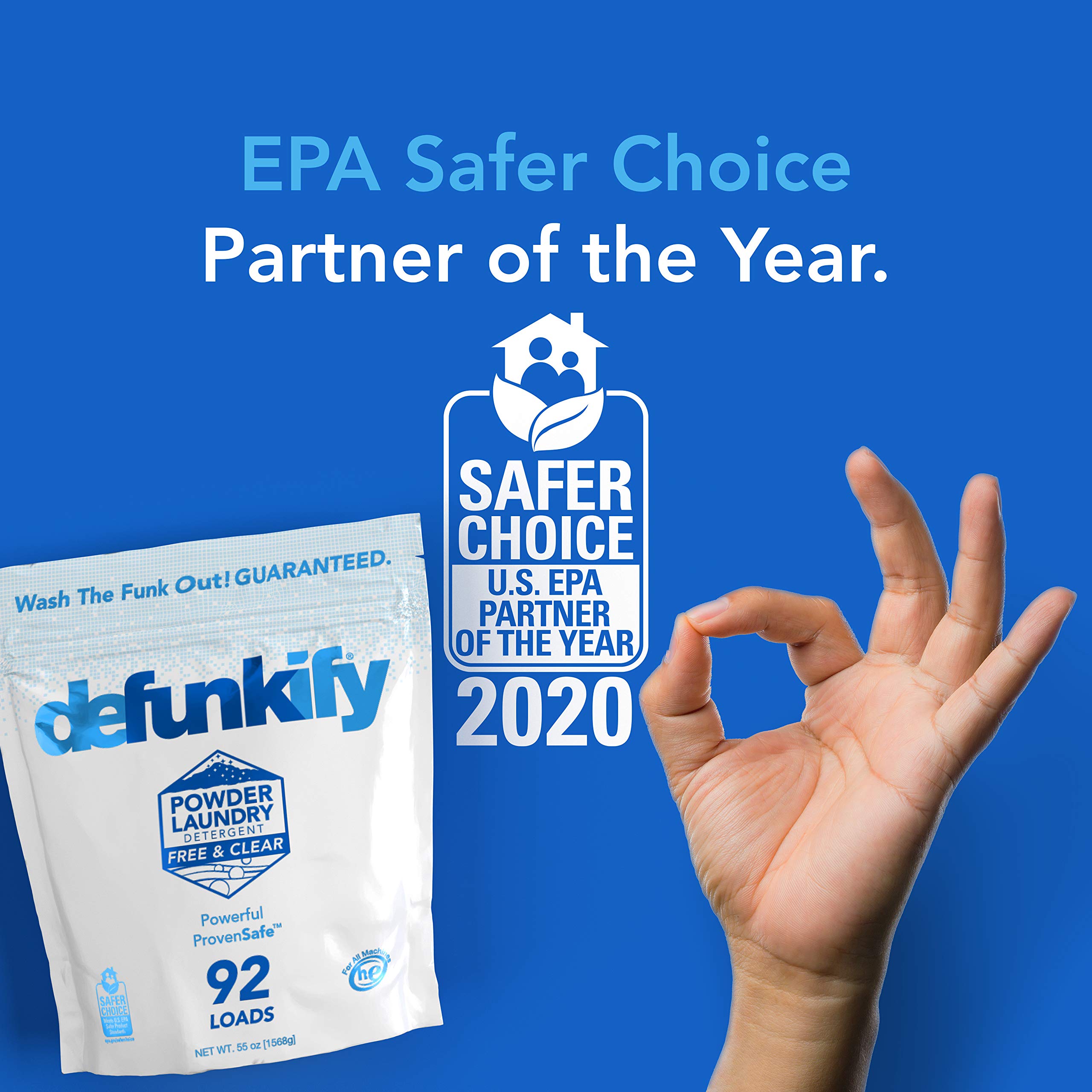 Defunkify Powder Laundry Detergent, Free & Clear EPA Safer Choice