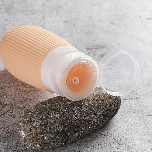 Miniatura 7 de Botellas de viaje de silicona exprimibles aprobadas por la TSA de 3.4 onzas, a prueba de fugas, recipientes sin BPA para champú, acondicionador,