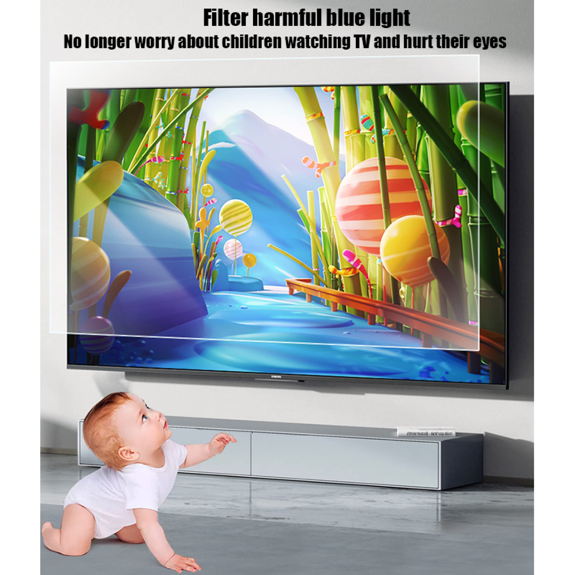 LEFEDA Pellicola protettiva anti luce blu, anti radiazioni, filtro HD trasparente antiriflesso – allevia l'affaticamento degli occhi – per monitor/display/display da 32-75 pollici, trasparente (1429 x