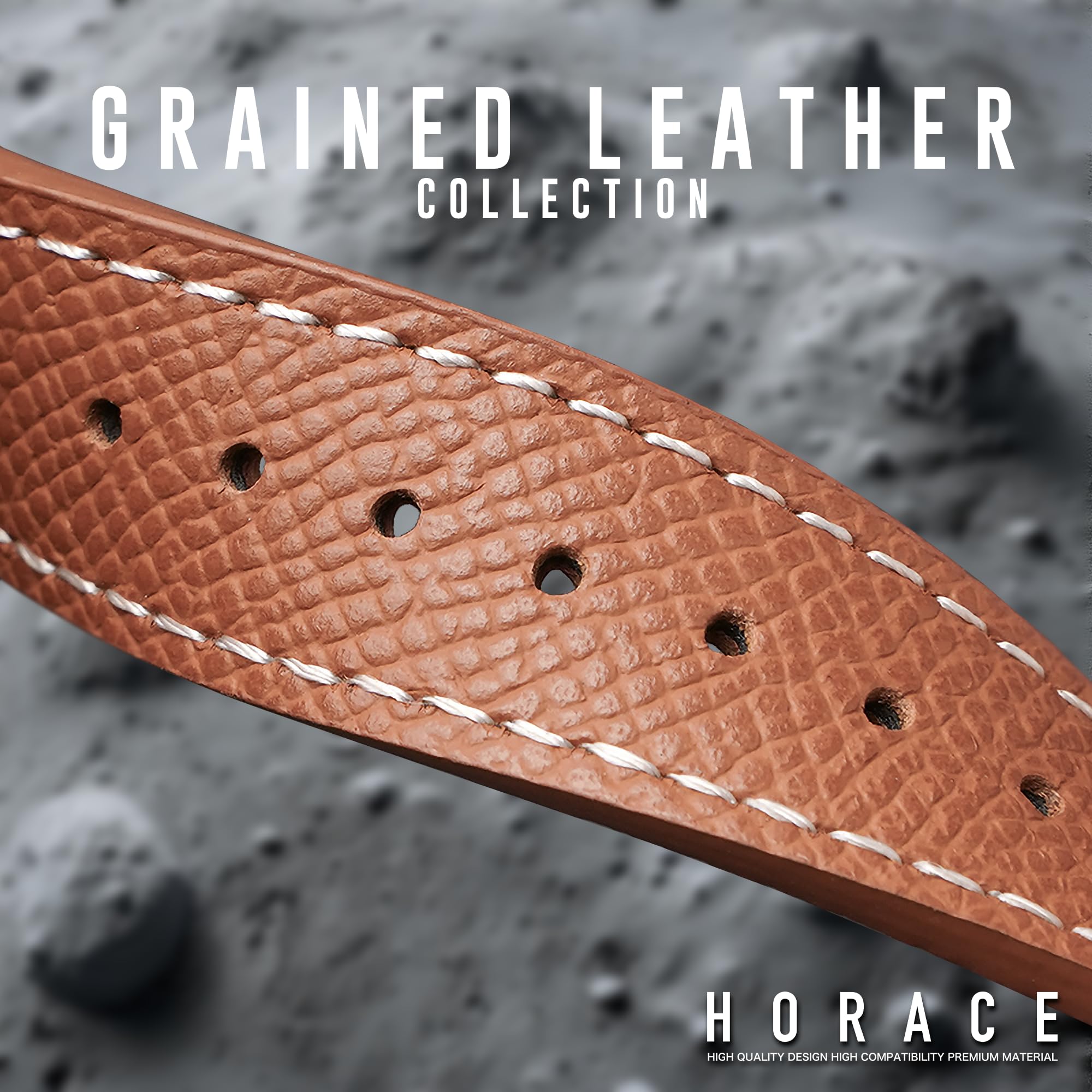HORACE Cinturino per orologio in pelle martellata a sgancio rapido universale compatibile con Omega x Swatch MoonSwatch 20mm