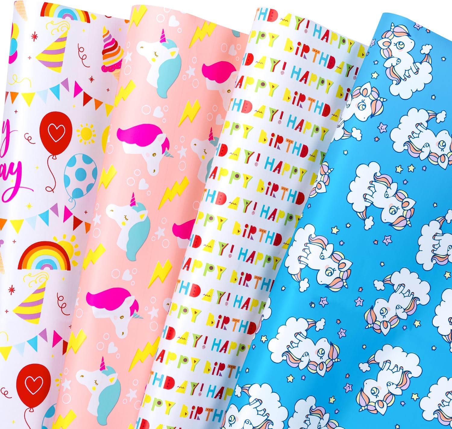 Kakbpe Christmas Wrapping Paper Sheet - 5 Sheets Folded Flat 20.8 Inch