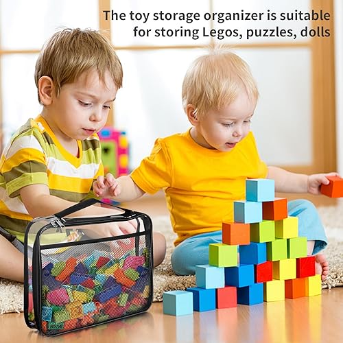 Miniatura 2 de Paquete de 8 bolsas grandes transparentes de almacenamiento de juguetes, bolsas organizadoras de PVC reutilizables, bolsas de almacenamiento de