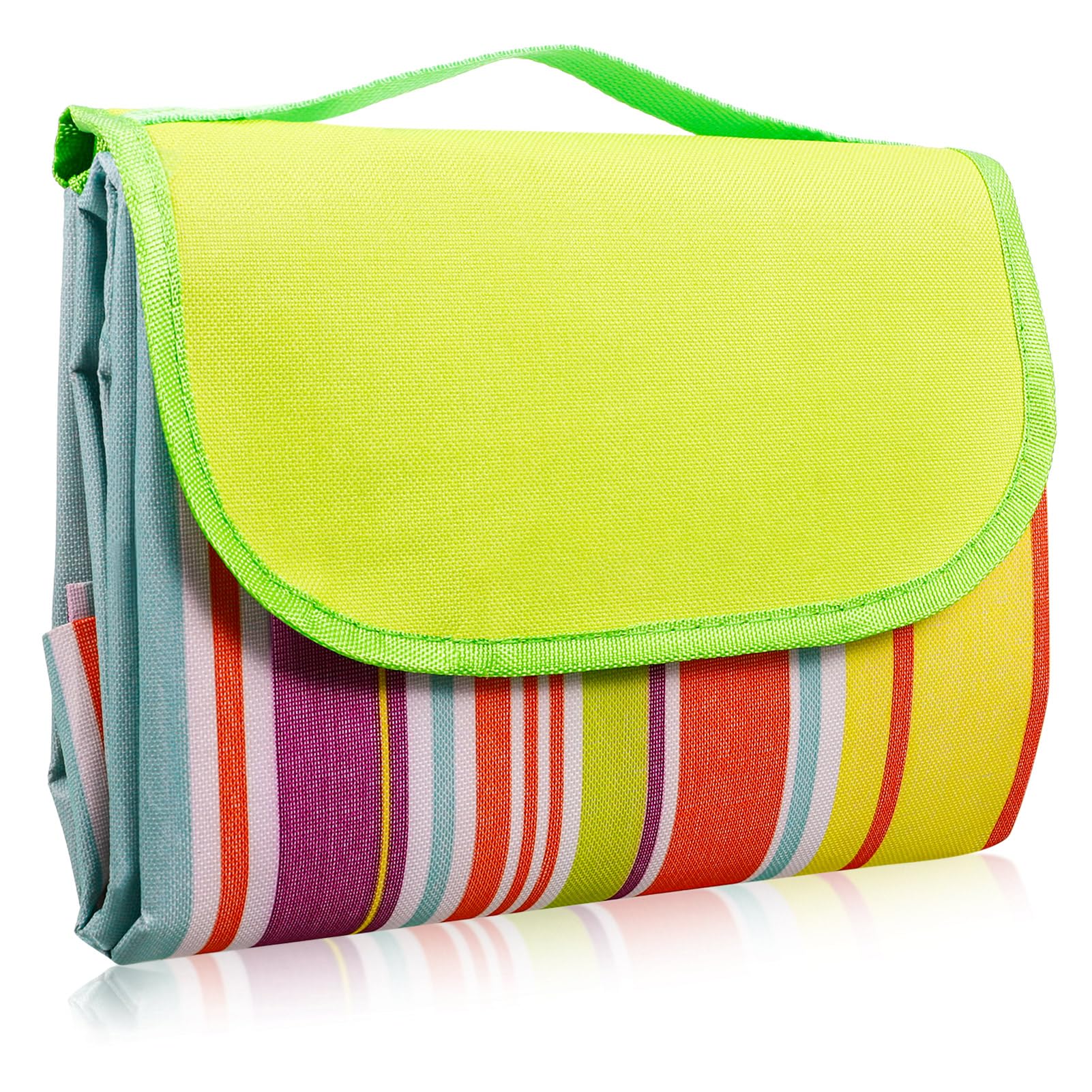 Zuimei Picnic Blanket Waterproof 200x200cm, Camping Blanket with Carrying Handle Large Beach Mat Sandproof Picnic Mat Multipurpose Outdoor Rug for Family Outdoor Activities Travel Park