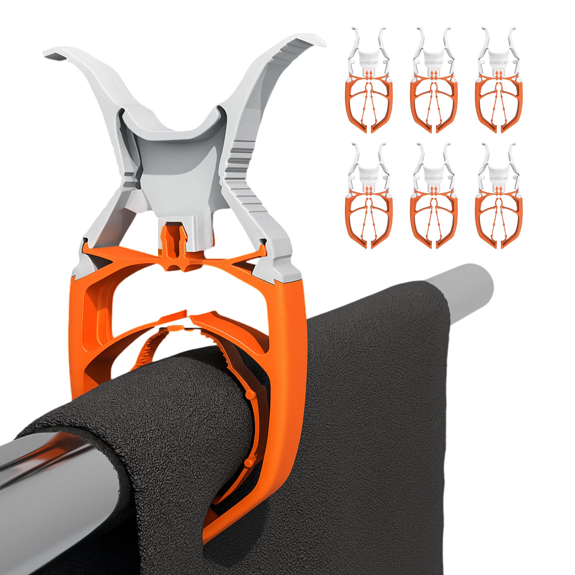 FIXCLIP - 6-Pack, The Storm-Proof & Lockable Clip - Keeps your towels aboard! Clothespins for Boats-Bowrails-Lifelines-RVs-Caravans-Tents-Tarps-Camping-Fishing-Balconies-Hangers-Strollers-Lounger by FIXCLIP