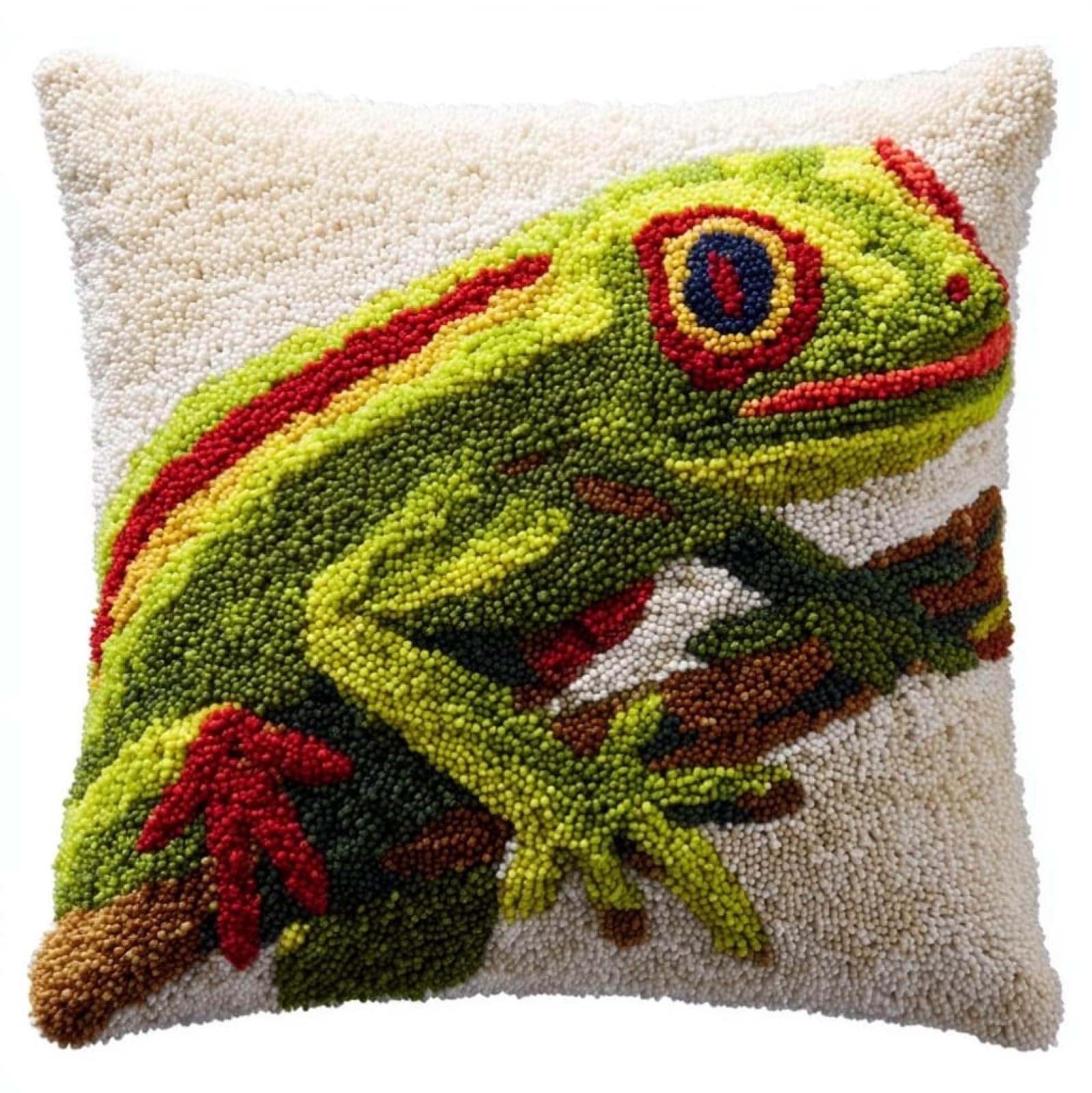 WallustrioaW Latch Hook Cushion Kits for Adults,Cartoon Lizard