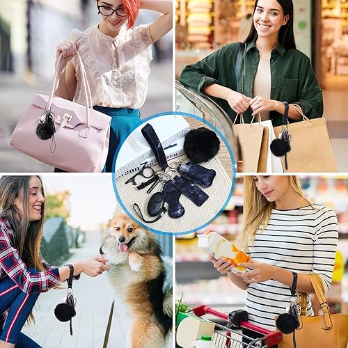 Miniatura 7 de AMIR Juego de llaveros de seguridad para mujeres y niños, 10 piezas de llavero de seguridad con alarma personal de sonido