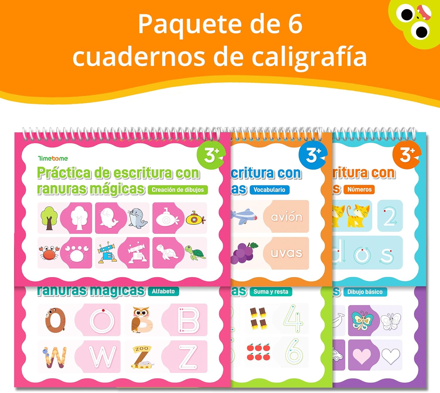 Large Magic Grooved Writing Practice for Kids 3-5 – Spanish Edition | Grooved Writing Books Ages 6-8, Handwriting Practice for Kids 5-7, Preschool Tracing Workbook for Boys & Girls
