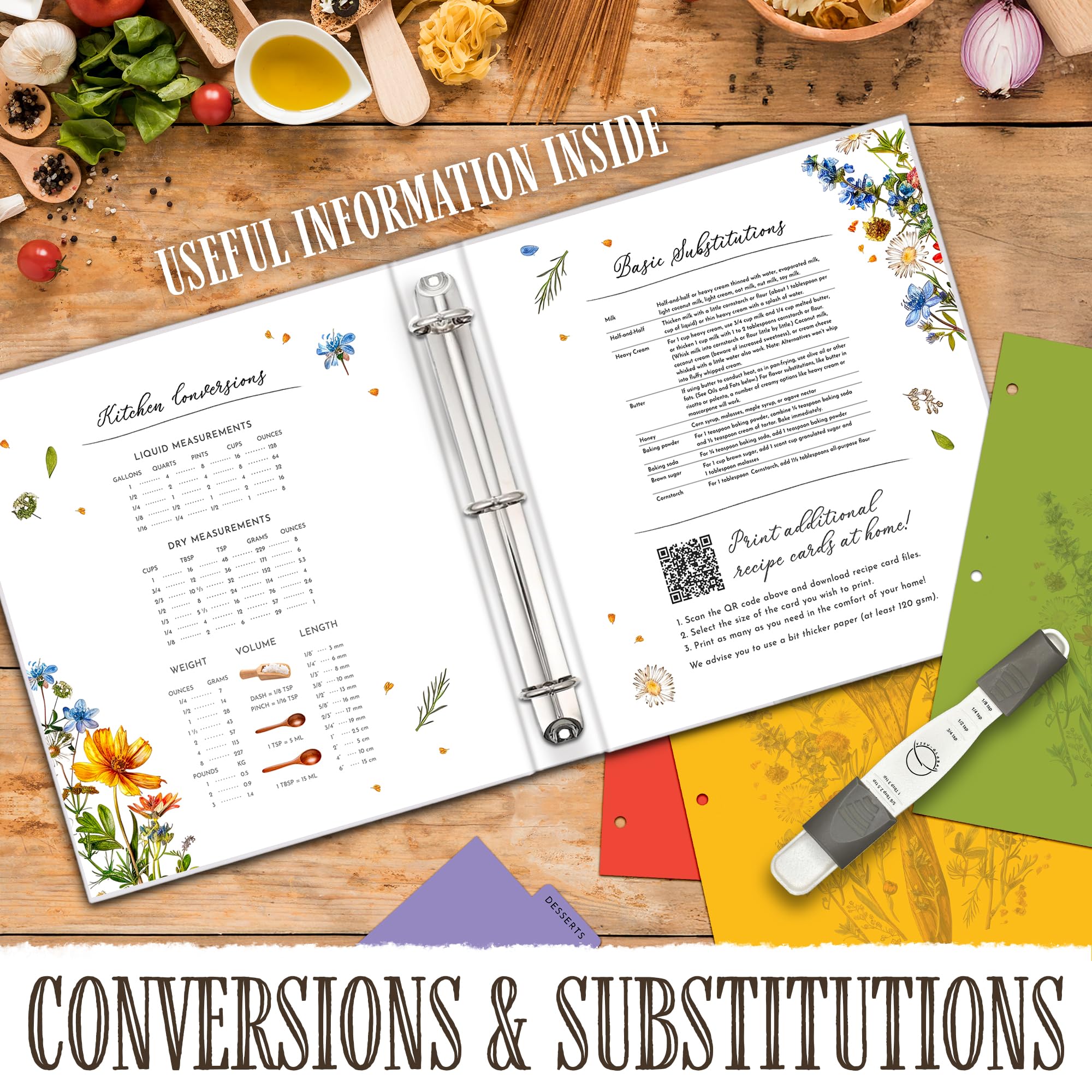 Libro di ricette per tutte le stagioni, ricettario incluso con raccoglitore per ricette, ricettario di qualità da scrivere nelle proprie ricette, pratico raccoglitore per ricette con