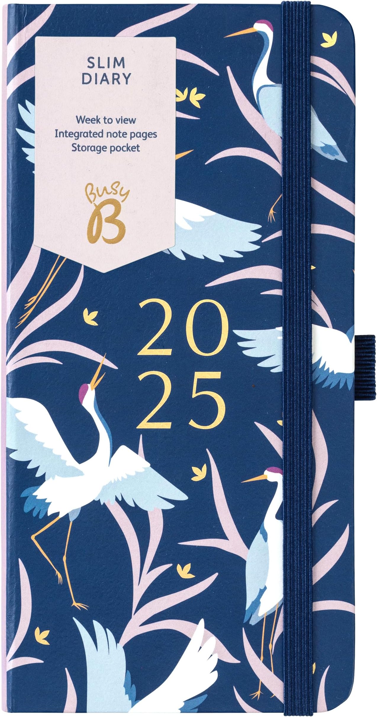 2025 Slim Weekly Planner with Birds Cover - Compact Design Pocket Diary, Week to View Layout, Notes Pages & Storage Pocket - Handbag-Sized Journal for Organisation