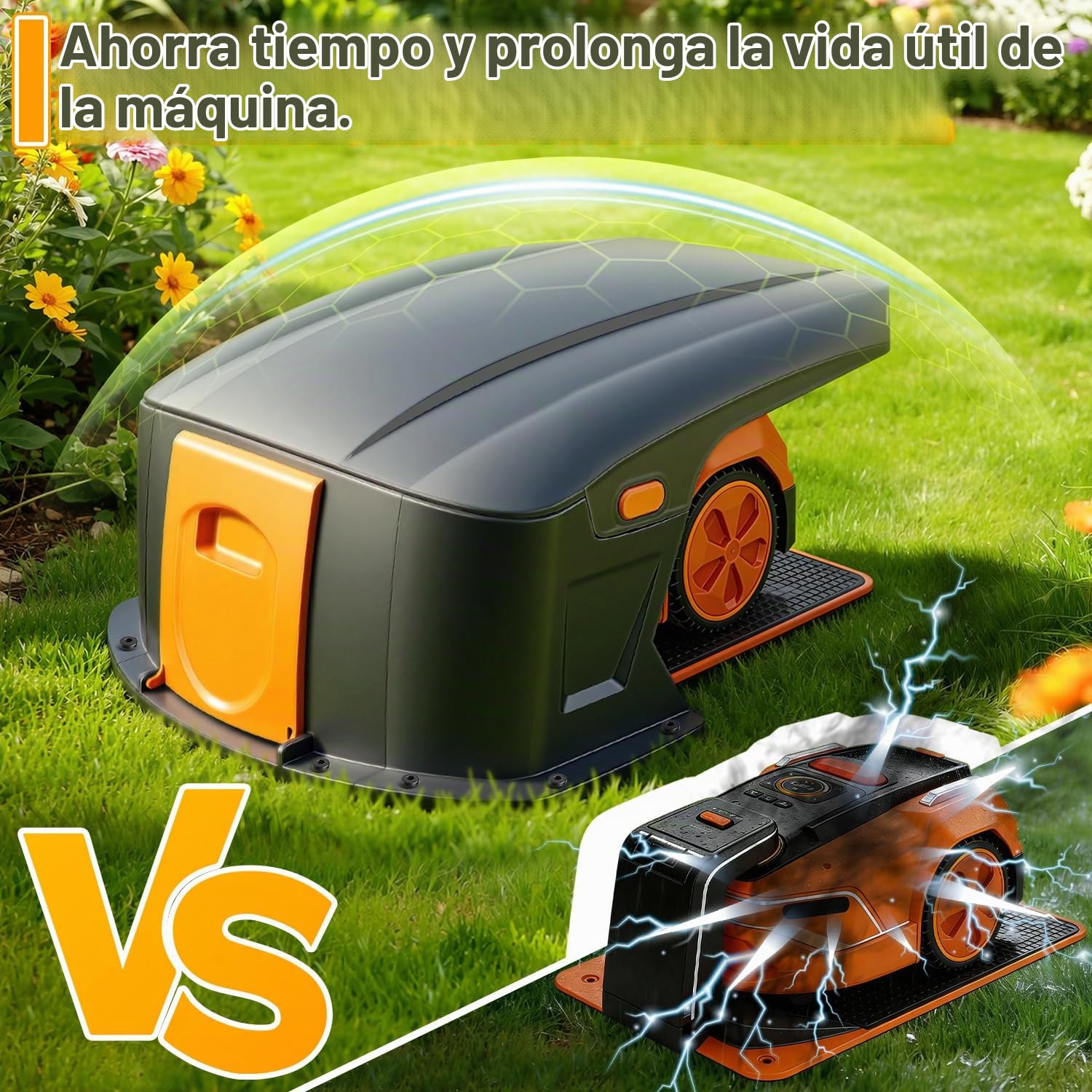 Garaje plegable para robot cortacésped, estación de carga compatible, cubierta protectora para robot cortacésped, accesorios para robot cortacésped, sin bloqueo de señal, protección UV