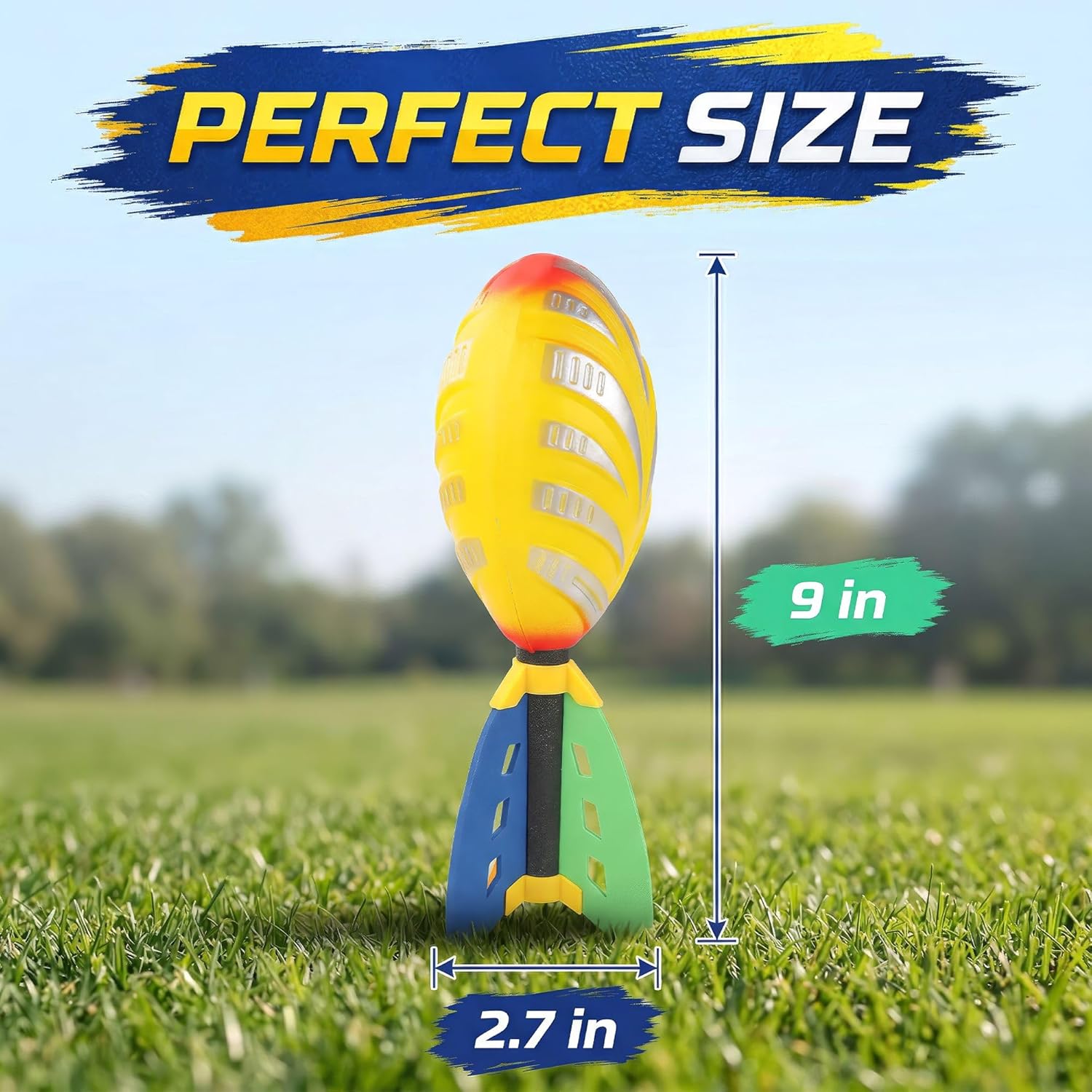 Liberty Imports 12 Pack Flying Foam Foam Missile Footballs with Tails, Sports Aero Pocket Flyers Toys for Kids Outdoor Backyard Activities, Games, Party Favors (9 Inches)