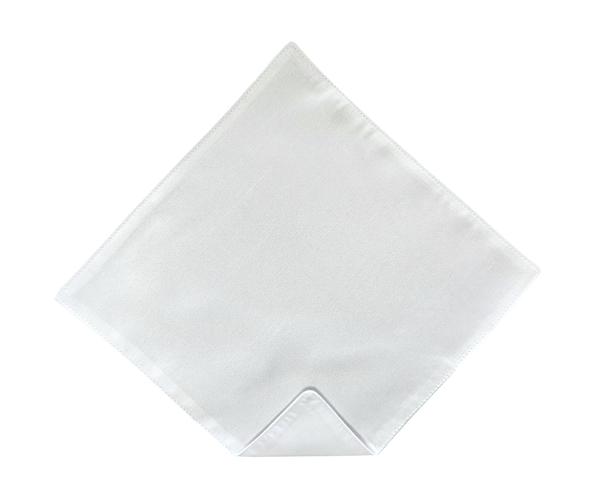 Holiday Bow Ties Boys First Holy Communion Pocket Square White Shantung Handkerchief, White, Mens 10 Inch (White, Mens 10 Inch)
