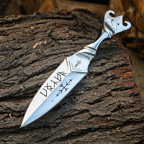 Miniatura 3 de PAL 2000 KNIVES DG-3042 Cuchillo de hoja fija  Cuchillo hecho a mano de acero D2 de 10.4 pulgadas  Mango de acero  Cuchillo con funda  Cazador de