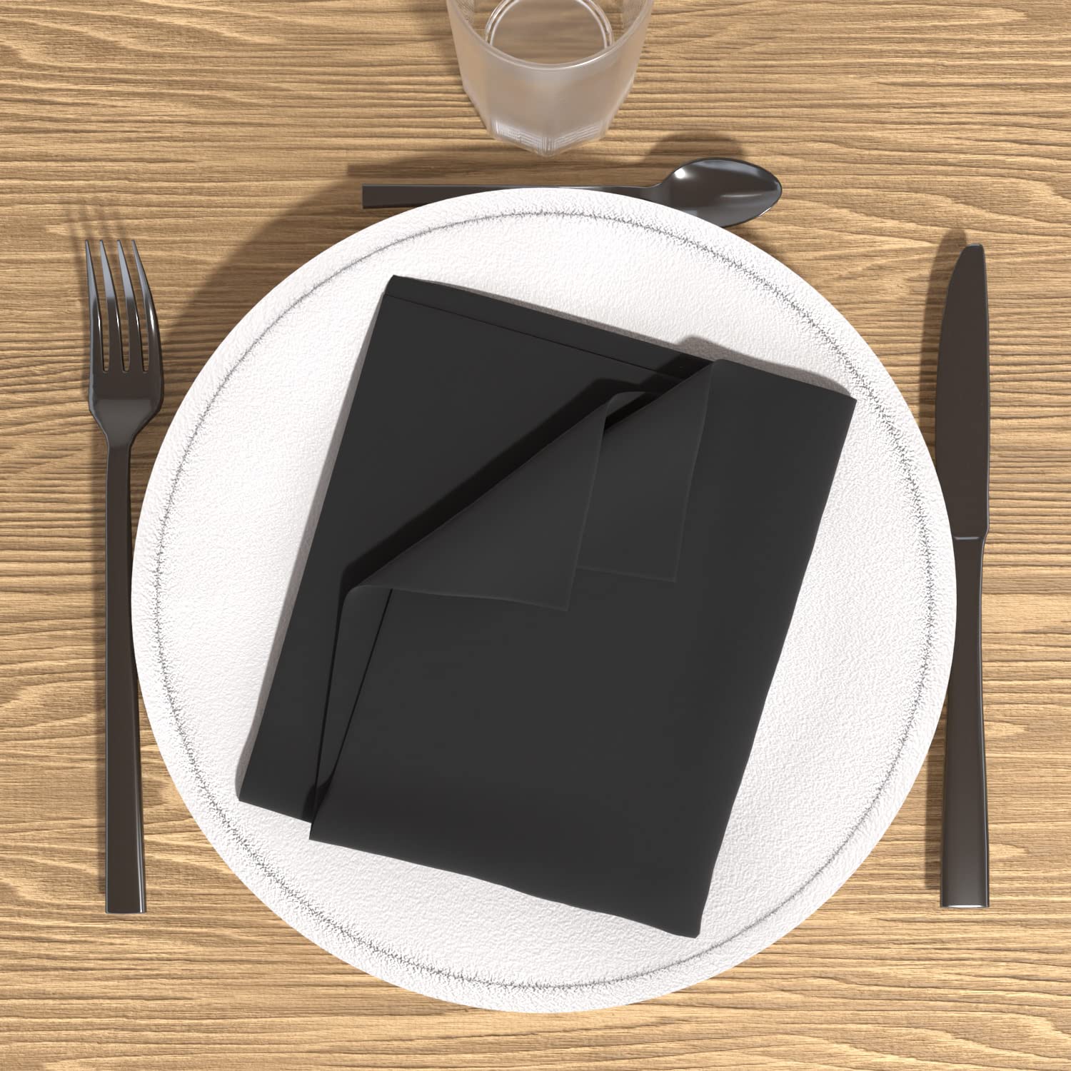 ALIX Set of 3 Napkins Black