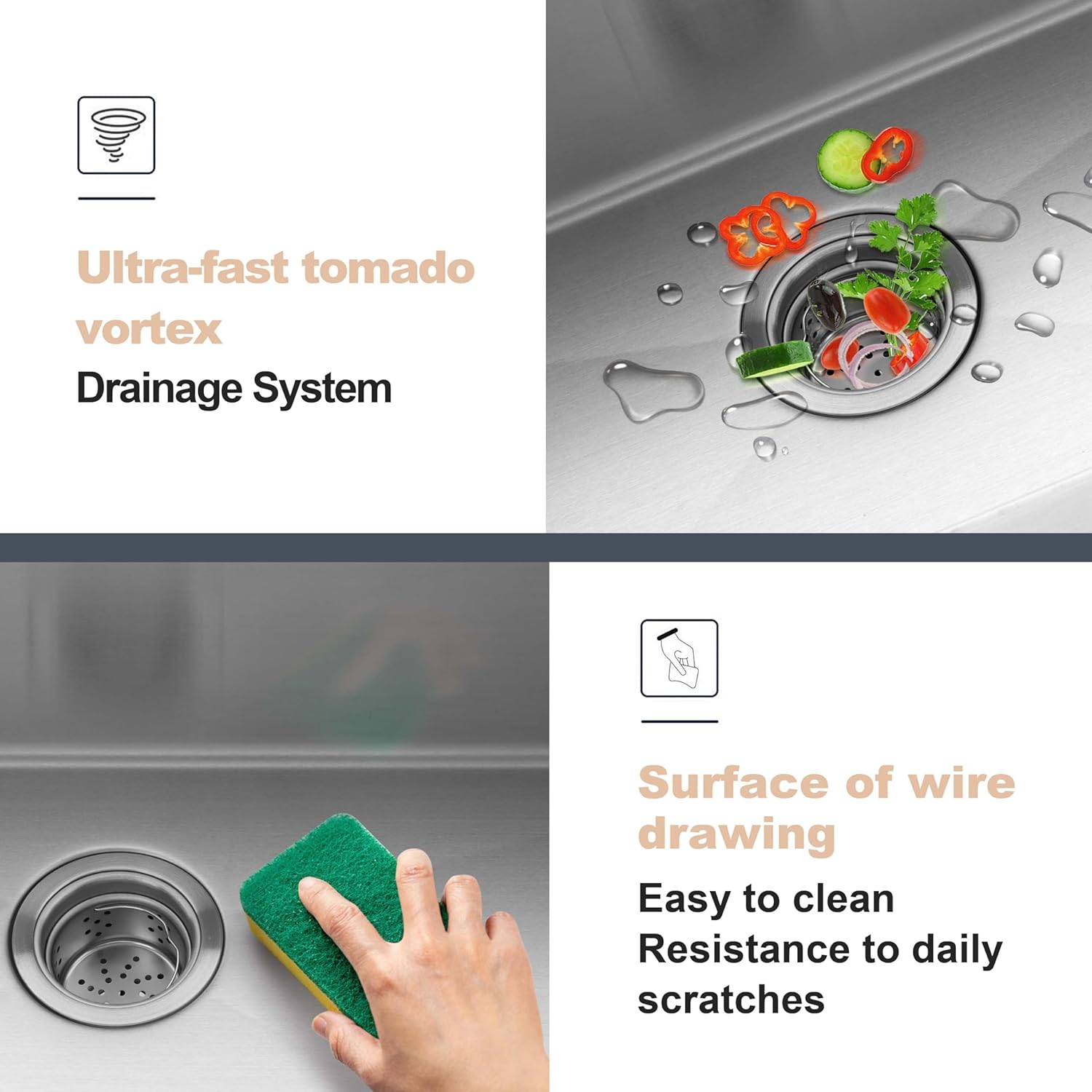 Herogo Kitchen Sink, 33 x 19 Inch Large Farmhouse Undermount Kitchen Sink, 18/10 Stainless Steel R10 Corner 10 Inch Deep Workstation Single Bowl with Accessories