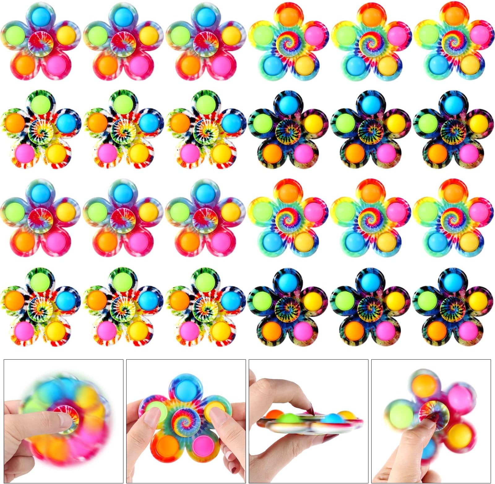 - 24 Pack Party Favors Fidget Spinners Bulk for Kids Adult, Sensory Fidget Toys, Gift Box Toys for Classroom Prizes Rewards Goodie Bags Stuffers Gifts for Kids, Adult Anxiety Sensory Toys