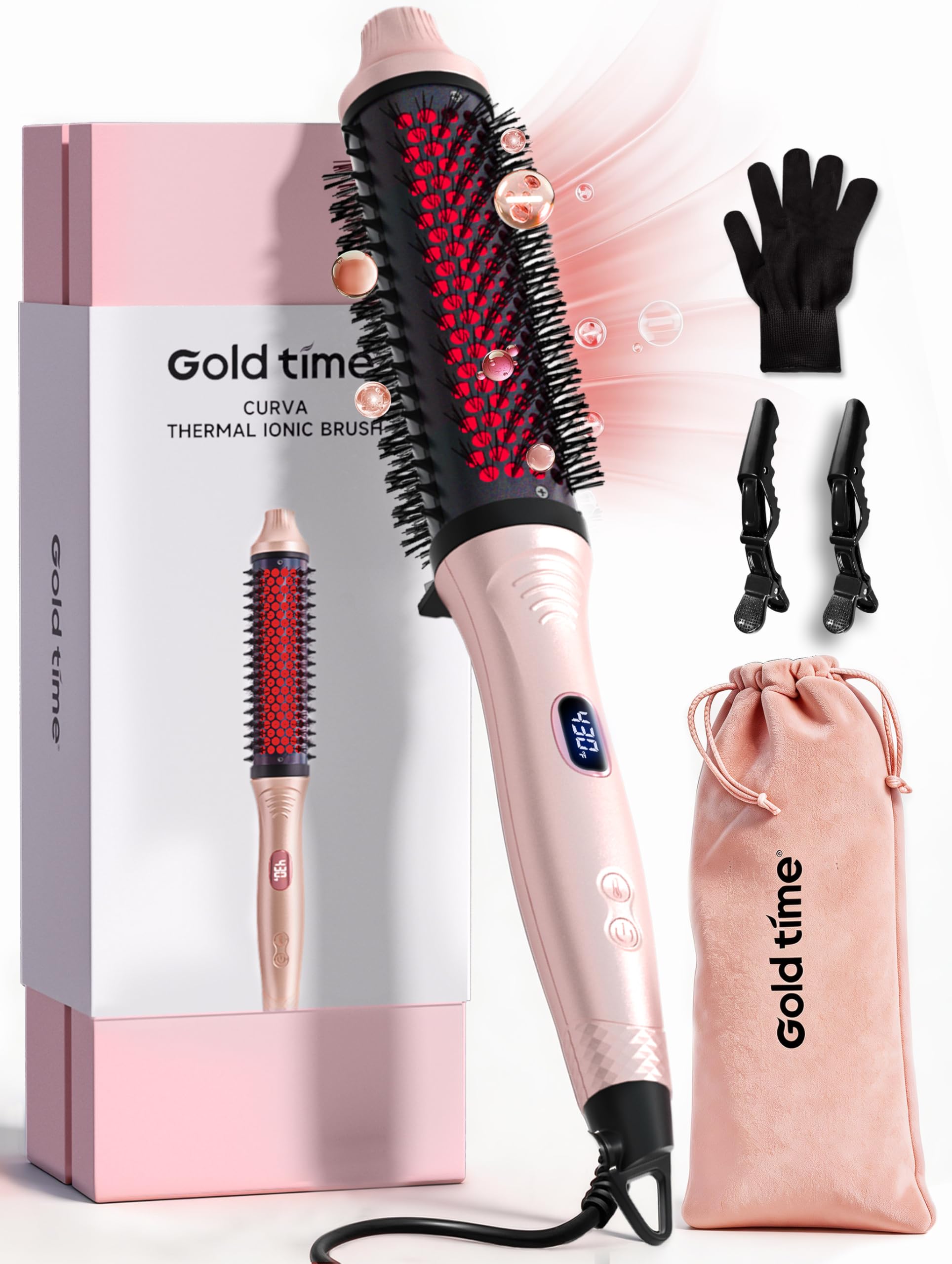 Infrared Thermal Brush, 2026 Upgrated Negative Ion Thermal Round Brush for Women Girls Hair Care, Larger Barrel for Faster Blowout, 6-Temp, Dual Voltage, No Damage, LED Display, 1.7 Inch Salon Styler