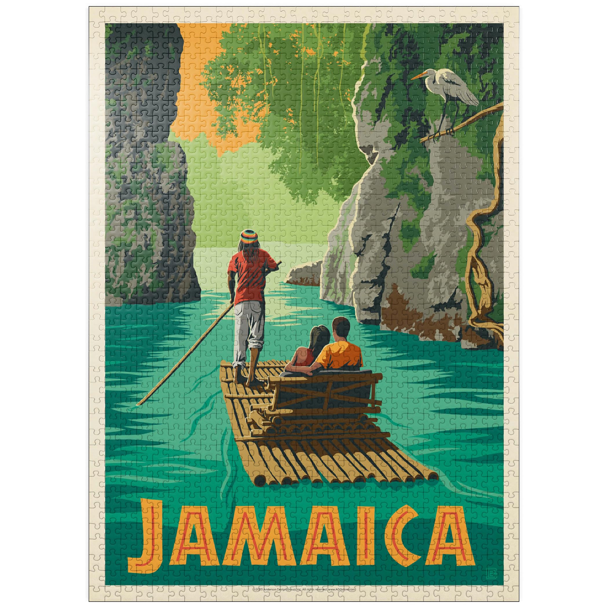 Amazon.com: MyPuzzle Jamaica: Rafting in Paradise, Vintage Poster