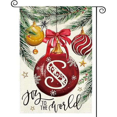 AVOIN colorlife Monogram Christmas Garden Flag Ornament Baubles