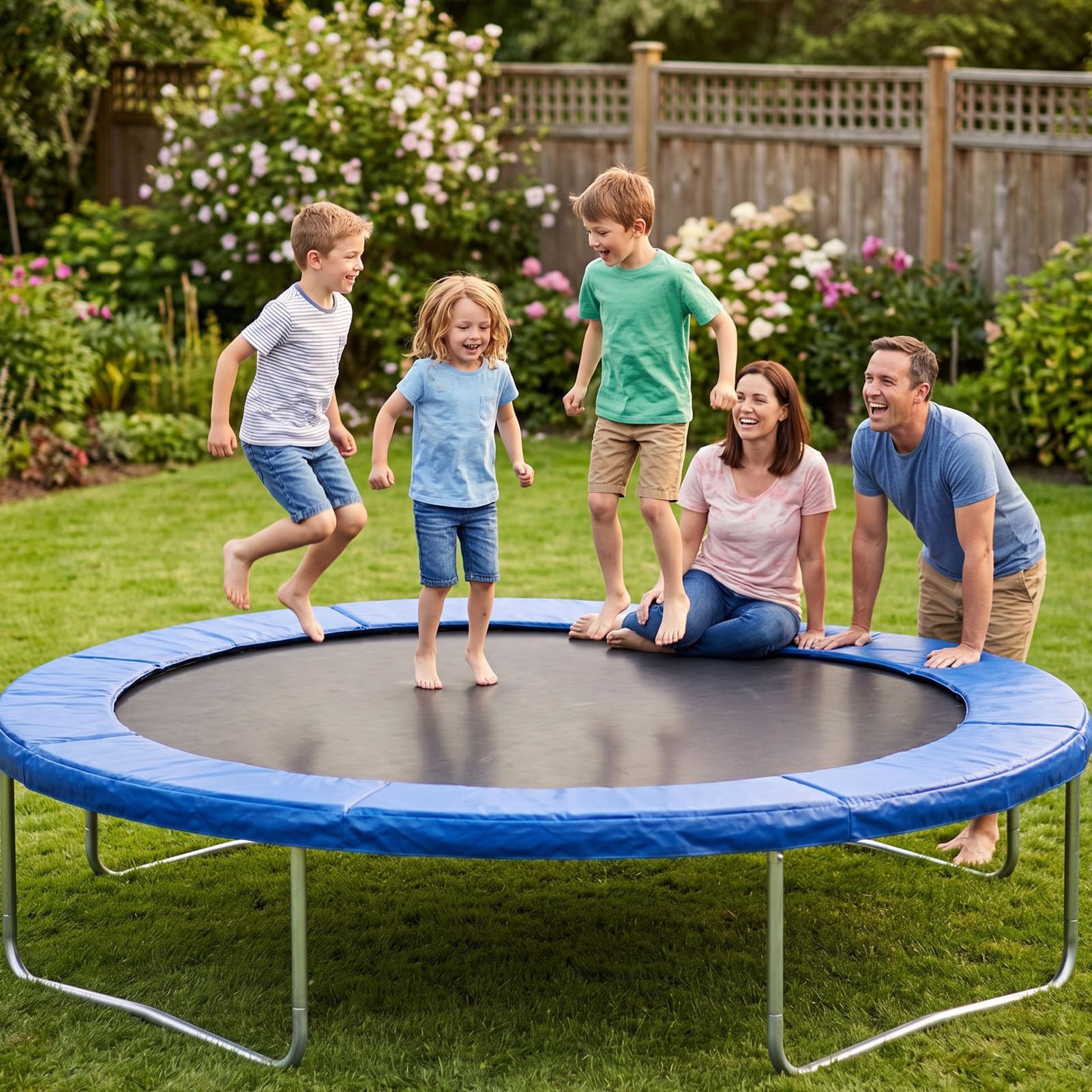XUMIUZIY 12-stopowy Okrągły Pad Ochronny do Trampoliny, Pokrywa na Sprężyny