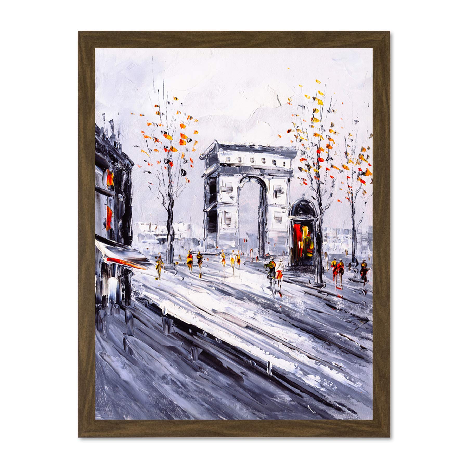 Wee Blue Coo Parisian Cityscape Painting Large Framed Art Print Wall Poster 18x24 inch