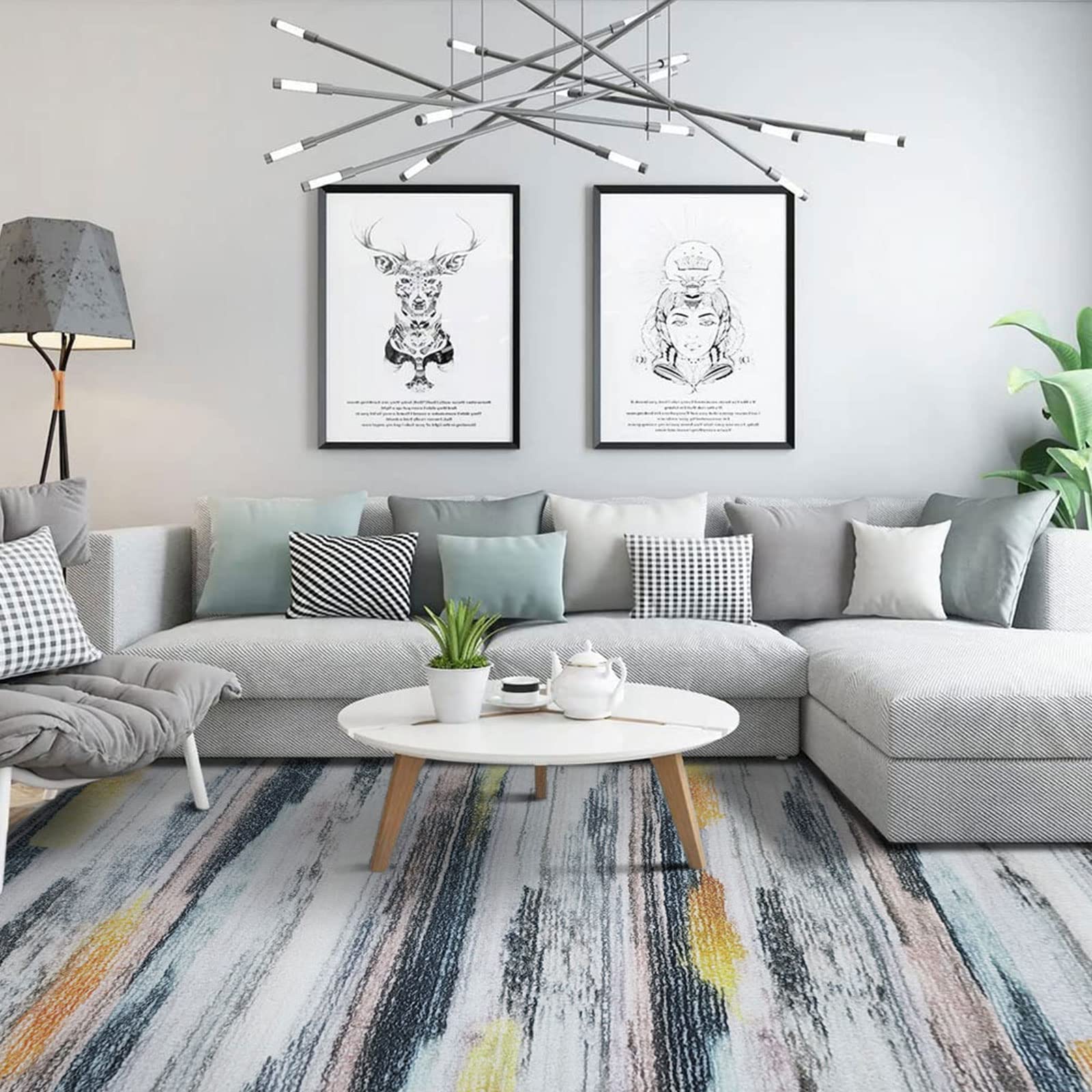 Tinyboy-hbq Tappeti Artistici Tradizionali Tappeto Camera da Letto Tappeto Soggiorno Tappeti Antiscivolo Tappeto Salotto Moderno Morbidi Adatto per La Decorazione Domestica (Multicolore, 200*300 cm)