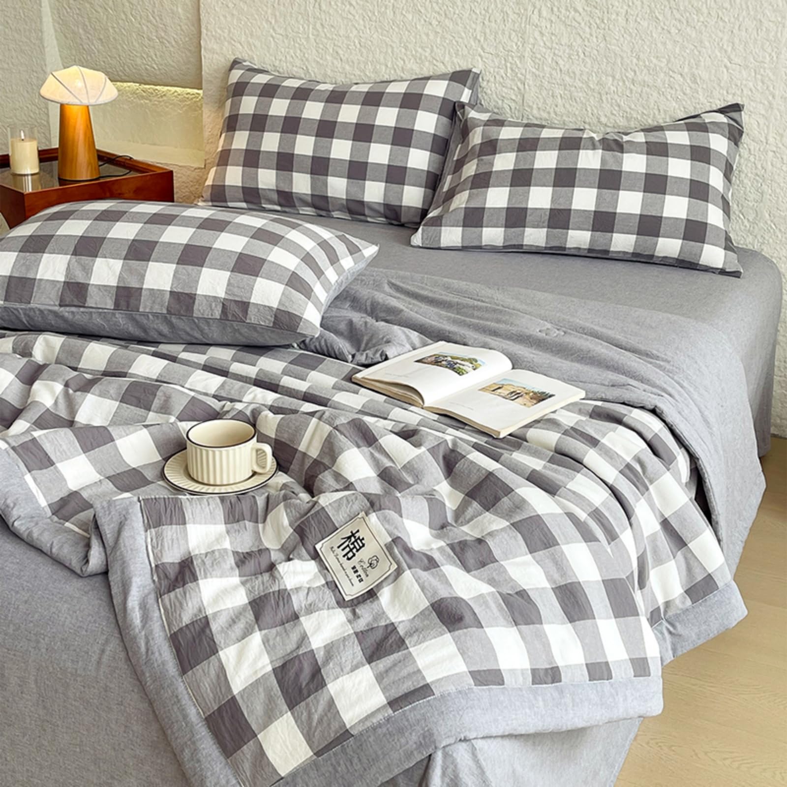 Odot Edredón Sin Funda 2.5 TOG (Blanco grisáceo,200x230cm) | Relleno Nórdico Verano Edredón Ligero y Transpirable Lavable a Máquina y Secado Rápido para las Noches Cálidas de Verano