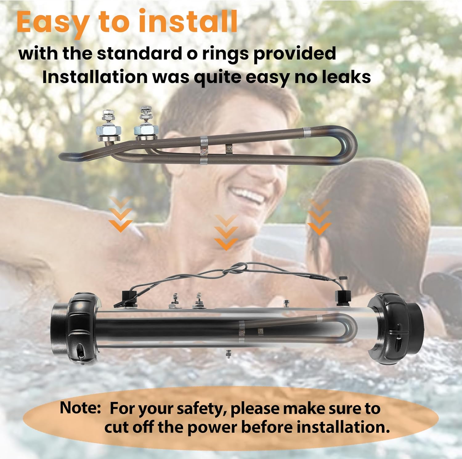 4KW 240V Hot Tub Heater Element for Balboa Spa Heater Element, Titanium Flo-Thru Hot Tub Heater Element(10 Inch) (4KW)