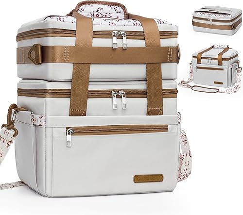 GLORIEROO Lonchera para mujer 2024, bolsa de almuerzo 3 en 1 para mujer, gran regalo para mujeres, bolsa enfriadora extraíble de doble cubierta a