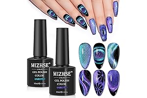 MIZHSE Galaxy Kitty Space Cat Eye Holographic Nail Polish