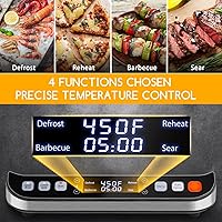 Vista 2 de Taylor Swoden Panini Press Waffle Maker, 1600W Electric Indoor Grill with Non-Stick Double Sided Plates, LED Touch Screen, Independent Temperature