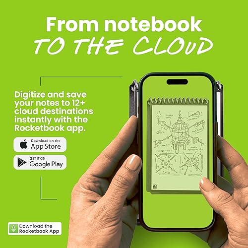Miniatura 5 de Rocketbook New Mini Reusable Smart Notepad, Pocket Size Notebook 3.5x5.5, Black - Dotted Pages, App-Connected, Erasable, Ideal for On-The-Go List