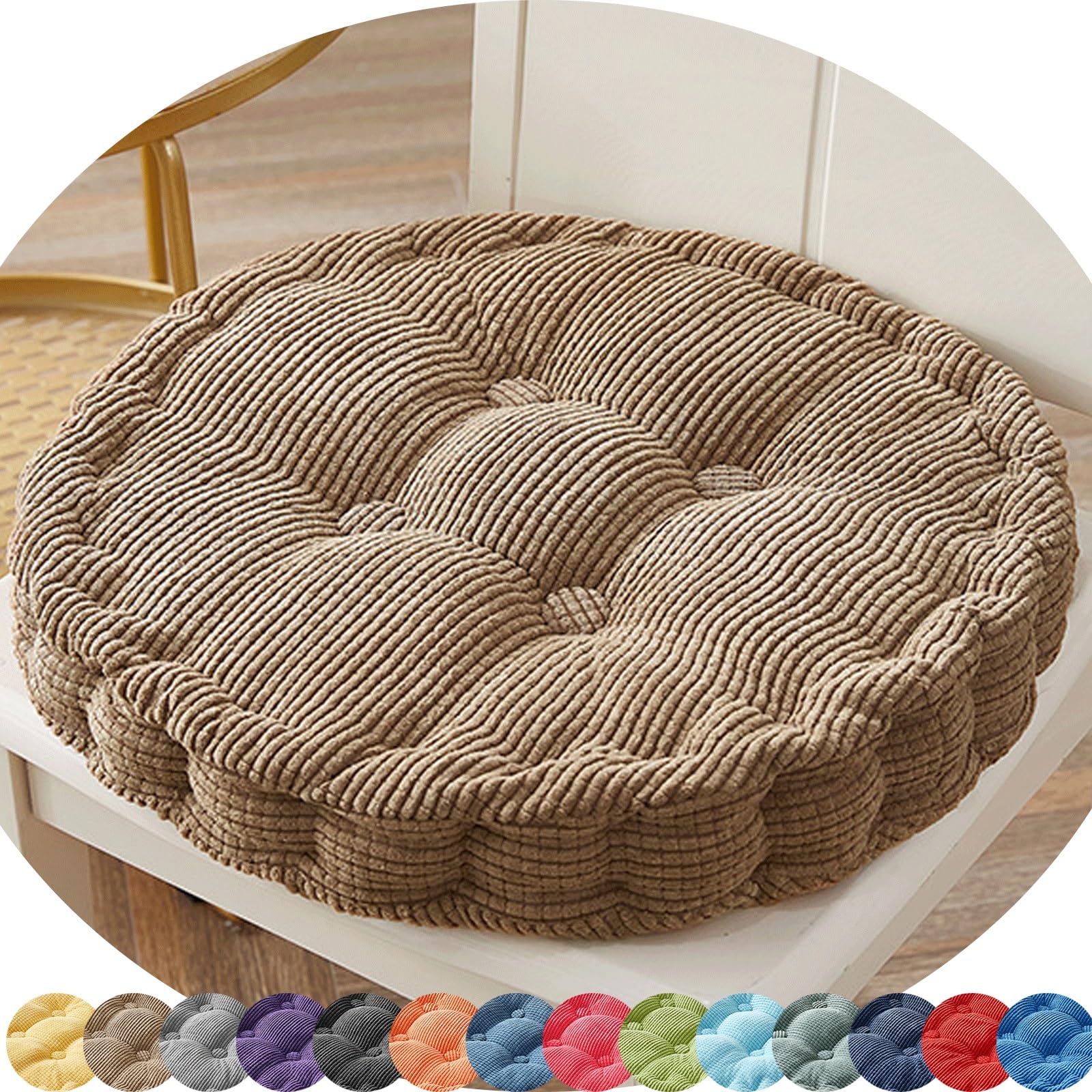 Mcndsi A2 Chair Cushions Round Furniture 16/18 Inch Outdoor/Indoor Round Seat Cushions Round Patio Chair Pads For Outdoor Furniture(,18X18inch/45X45cm)