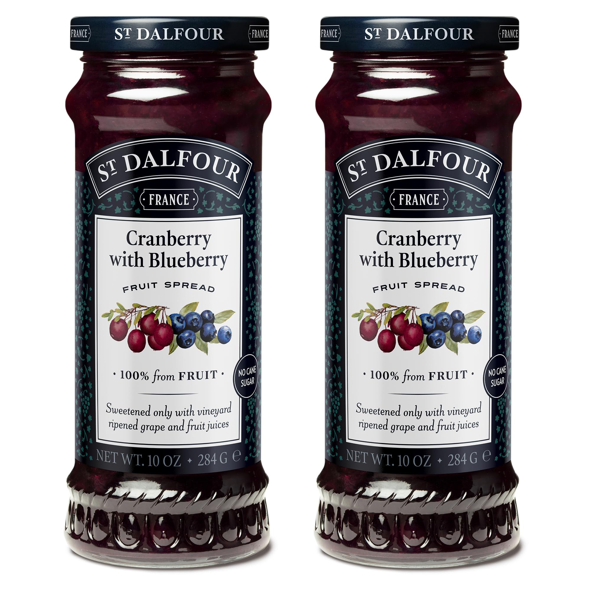 St. Dalfour Cranberry with Blueberry / 10 Ounce (Pack of 2) / Cranberry & Blueberry Fruit Butters