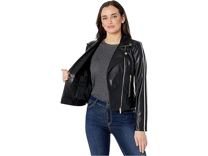 calvin klein open front moto jacket