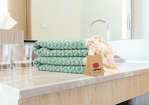Vista 47 de Bazaar Anatolia Juego de 2 toallas de mano turcas para baño, 39 x 19 pulgadas, algodón, toallas de mano decorativas para cocina, té, yoga, cara