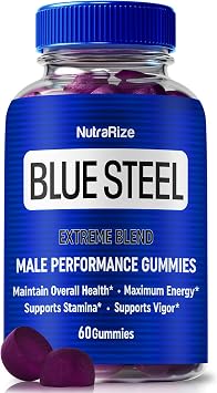 Blue Steel Gummies for Men, Daily Nutrition to Boost Confidence and Overall Health, All Natural Supplement to Support Peak Performance, Official Male Gummy, BlueSteel Reviews 60 Gummies