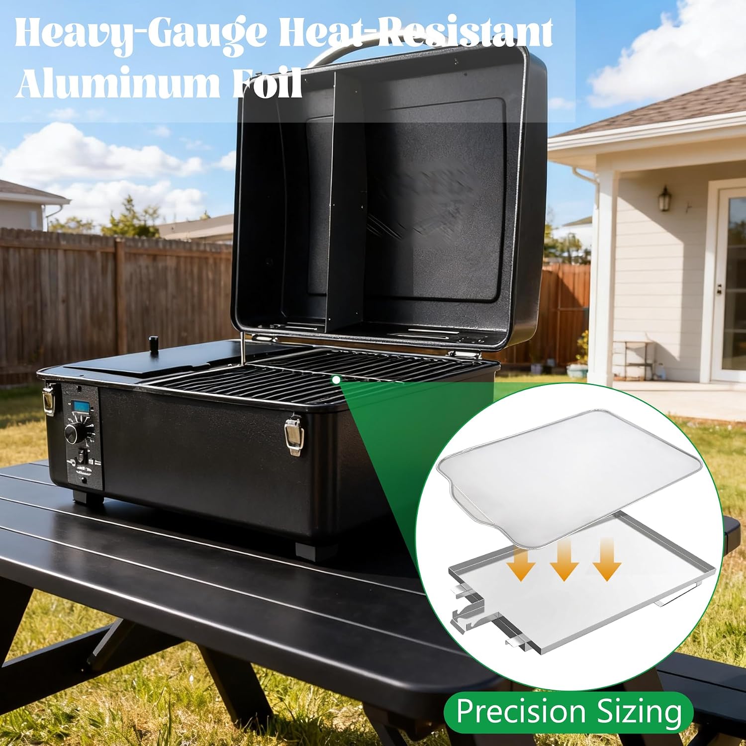 BAC458 Drip Tray Liner for Traeger Ranger Scout Trailhead Portable Grill Replacement Aluminum Foil Grease Pan Liners BAC571 Parts Tabletop Pellet Smoker BBQ Accessory 15-Pack image 3