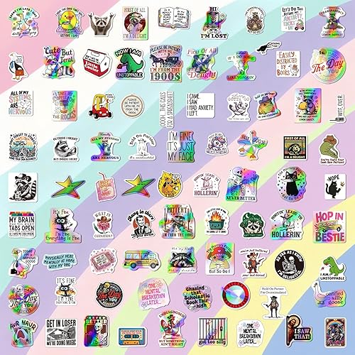 Miniatura 3 de 200 calcomanías divertidas para adultos, holográficas, impermeables, de vinilo, divertidas frases, para botellas de agua, laptop, computadora, funda