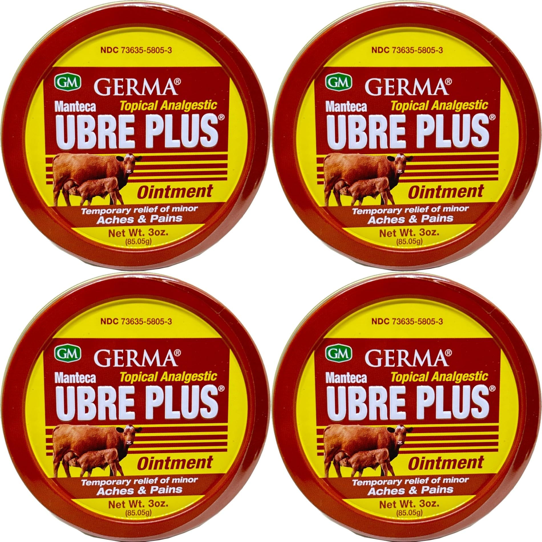 Germa Manteca Ubre Plus Ointment 3 oz. Lata 4-PACK