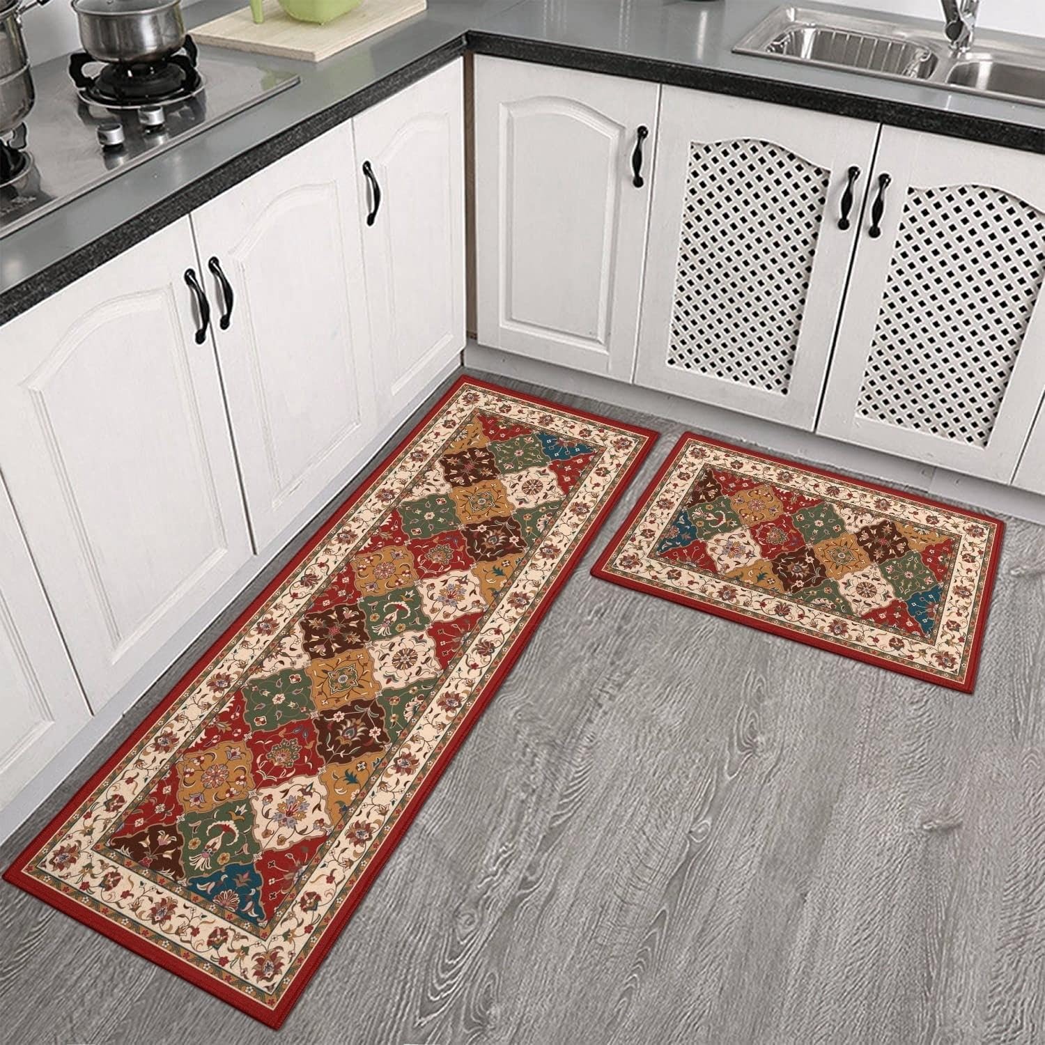 LADILA 2 Piece Kitchen Mats, Waterproof Memory Foam Kitchen Rugs, Standing Desk Mat Floor Mats, Comfort Runner Rug Carpets for Kitchen Floor, Waterproof Comfort Standing Mat (D - 14) — Amazon image 9