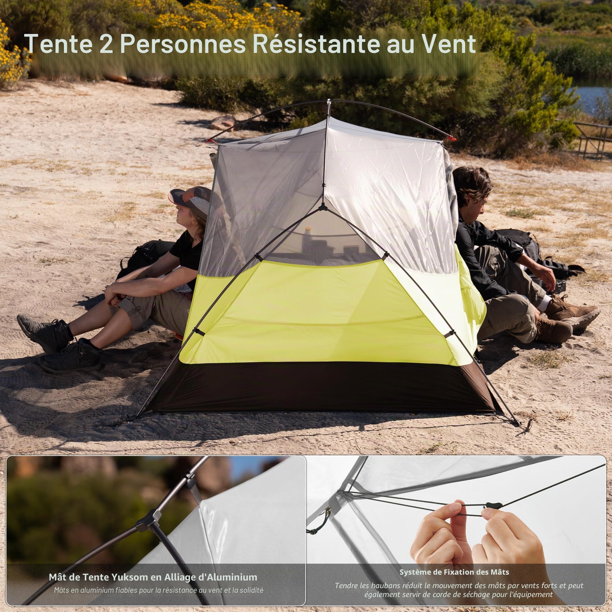 Naturehike Mongar Base Tente de camping 2 à 3 personnes ultra légère étanche pour l'extérieur, le trekking, la randonnée